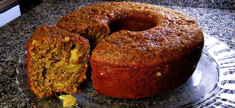 bolo integral de aveia e maçã